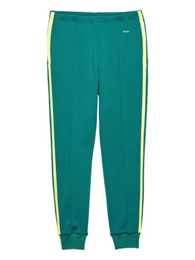Prada Stripe-detail Track Pants In Green