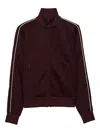 Prada Stripe-detail Zip-fastening Track Jacket In Burgundy