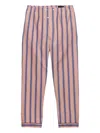 Prada Striped Cotton Pants In Pink