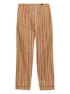 Prada Striped Cotton Pants In Multi
