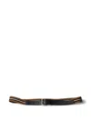 Prada Elastic Leather Belt In Black