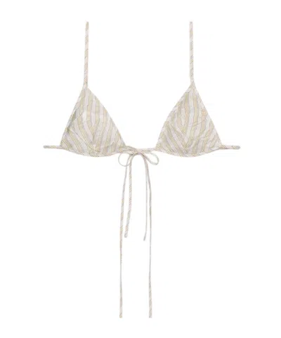 Prada Striped Bra In Neutral