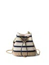 Prada Canvas Bucket Bag Featuring Chain Strap In Animal Print