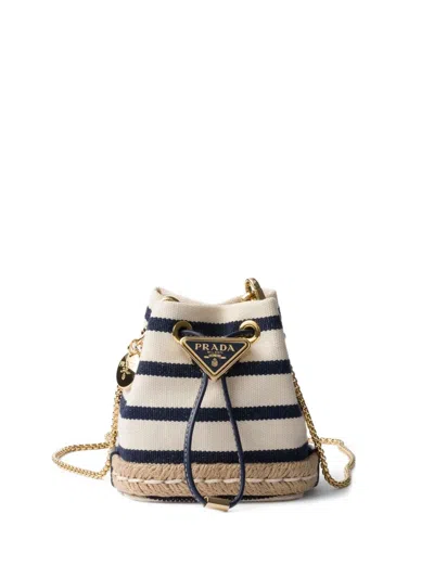 Prada Striped Bucket Bag