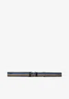 Prada Striped Clasp Buckle Belt Elastic Cotton In Multi