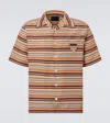 Prada Camicia In Misto Cotone Ricamato Uomo