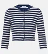 Prada Bouclé Cardigan In Blue