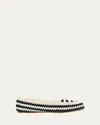 Prada Crochet Design Flat Sole Loafers In Brown