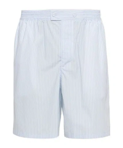 Prada Striped Cotton Deck Shorts In White