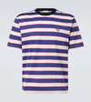 Prada Striped Cotton Jersey T-shirt In Blue