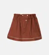 Prada Striped Cotton Miniskirt In Brown