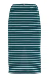 Prada Sheath Midi Skirt In Blue