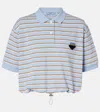 Prada Embroidered Piquet Polo Shirt In Animal Print