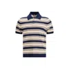 Prada Striped Cotton Polo In Blue