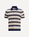 Prada Striped Cotton Polo In Multi
