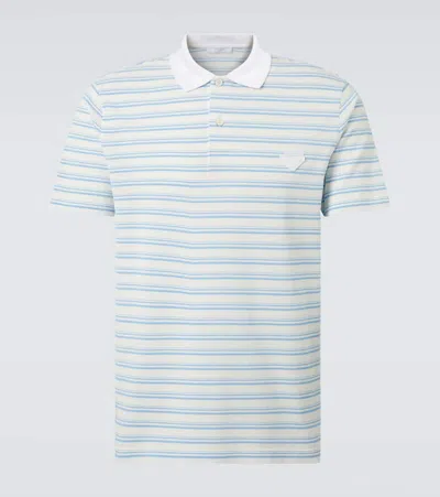 PRADA STRIPED COTTON POLO SHIRT