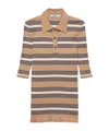 Prada Striped Cotton Polo Shirt In Animal Print