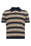 Prada Embroidered Stretch Cotton Blend Polo Shirt In Multi