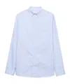 Prada Striped Cotton Shirt In Blue