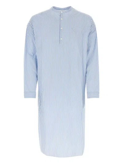 Prada Striped Cotton Shirt In Blue