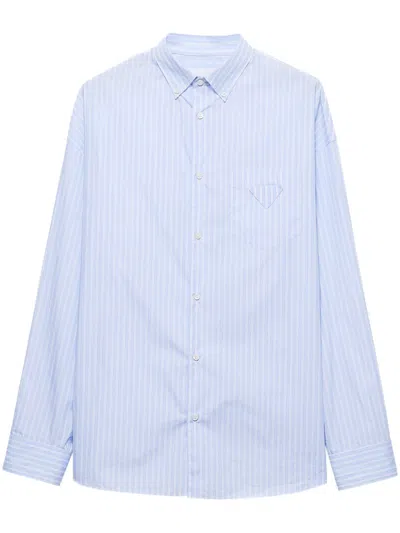 Prada Striped Cotton Shirt In Multi