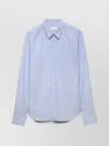 Prada Striped Cotton Shirt Featuring Button-down Collar In Blue