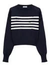 Prada Maglione In Cotone Blu Scuro Donna In Blue