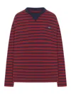 Prada Striped Cotton Sweater In Red