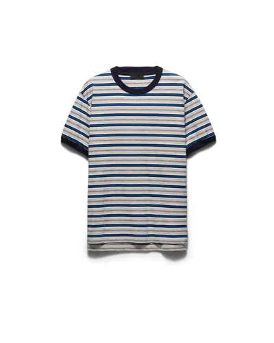 PRADA STRIPED COTTON T-SHIRT