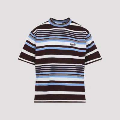 Prada Striped Crew-neck Cotton Sweater In Multicolour