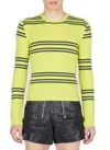 Prada Crew-neck Lambswool Sweater Striped Pattern In Ngg