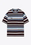 Prada Striped Crewneck T-shirt In Multi