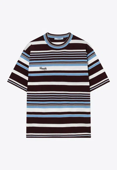 Prada Striped Crewneck T-shirt In Multi