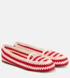 Prada Embroidered Crochet Loafers In Multi