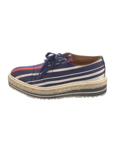 Pre-owned Prada Striped Espadrilles In Blue