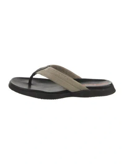 Pre-owned Prada Striped Flip Flops In Neutral