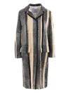 Prada Long-sleeved Coat In Brown