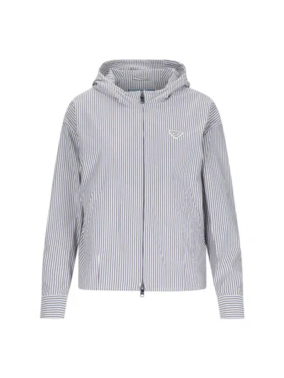 Prada Striped Jacket In White