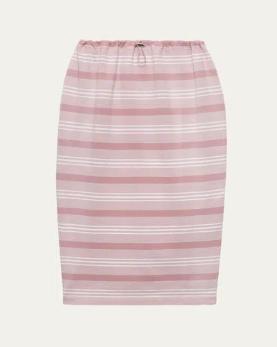Prada Striped Jersey Pencil Skirt In Multi