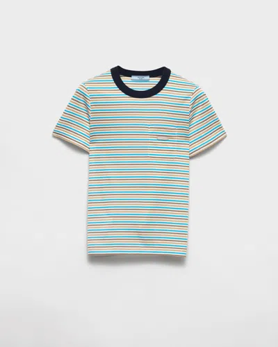 Prada Striped Lisle Cotton T-shirt