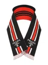 Prada Black Embroidered Wool Scarf In Neutral