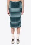 Prada Sheath Midi Skirt In Green