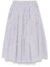 Prada Striped Midi Skirt In White
