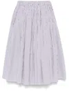 Prada Striped Midi Skirt In White