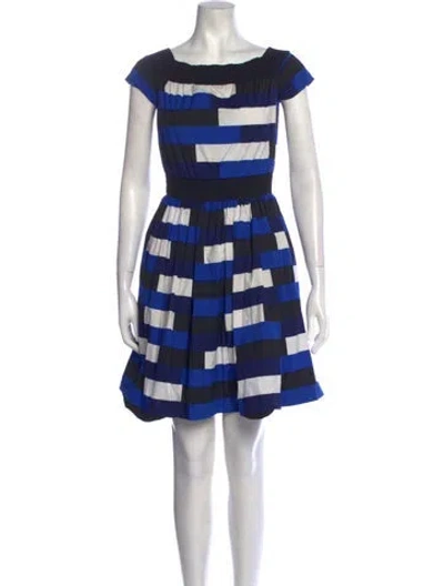 Pre-owned Prada Striped Mini Dress In Blue