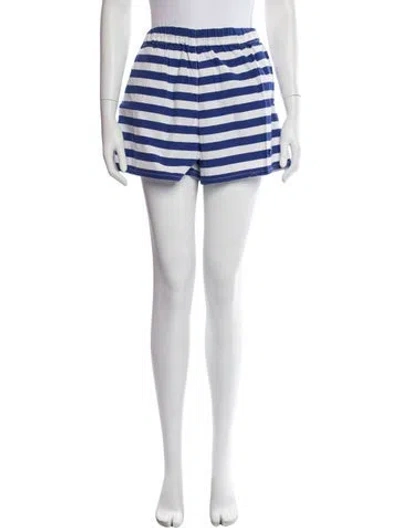 Pre-owned Prada Striped Mini Shorts In Blue