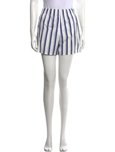 Pre-owned Prada Striped Mini Shorts In White