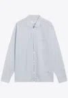 Prada Technical Fabric Shirt With Striped Pattern In White