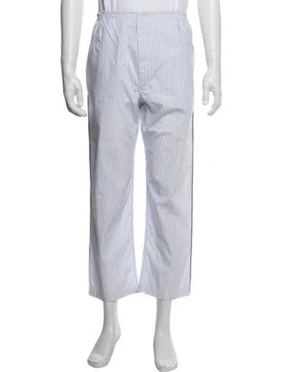 Pre-owned Prada Striped Pants In Blue