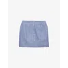 Prada Striped Chambray Miniskirt In Blue